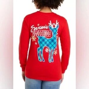 ❄️ Benny & Belle | Long Sleeve Seasons Greetings Graphic T-Shirt Various Sizes